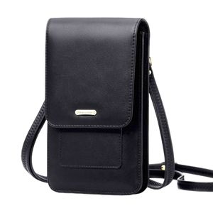 Black Slim Cellphone Wallet Crossbody Shoulder Bag with Adjustable Strap…